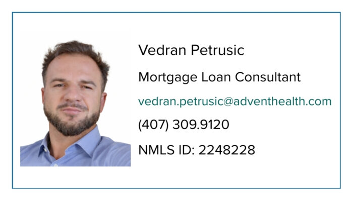 Vedran Mortgage Loan Officer business card.