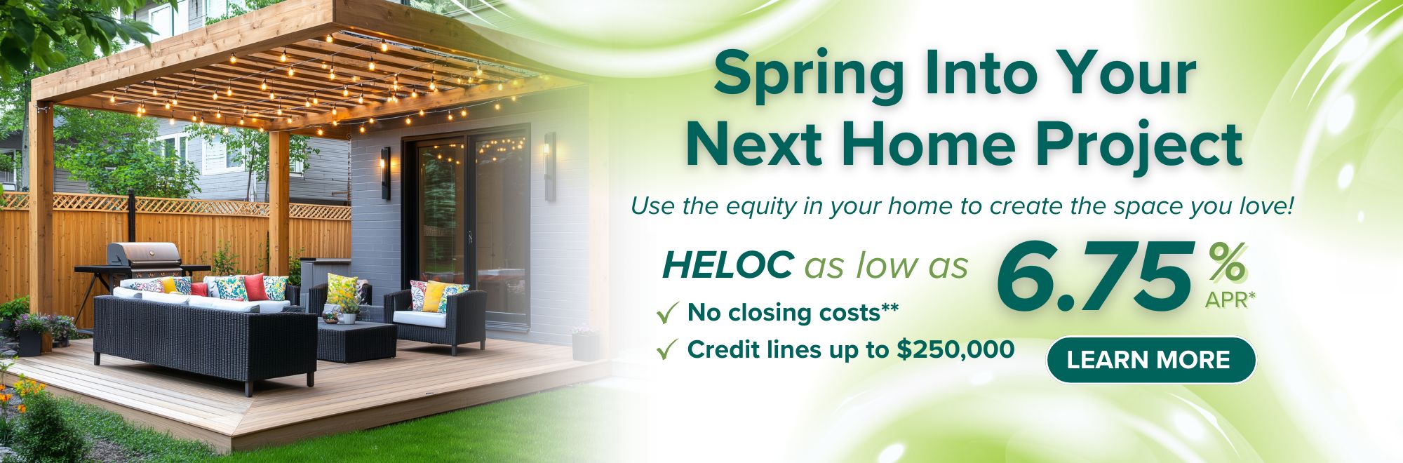 Outdoor patio photo and spring heloc offer 